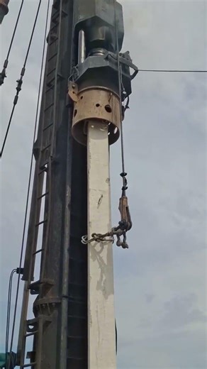 concrete box pile driving by diesel hammer ❤‍🔥