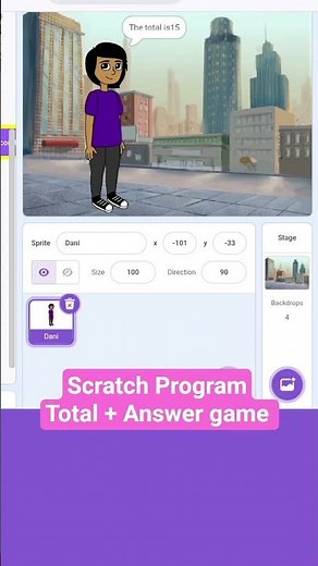 Scratch Program total+answer game