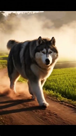 Giant husky running ❄️ #husky #animals