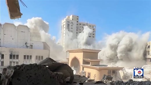 Video shows Israeli military destroy building