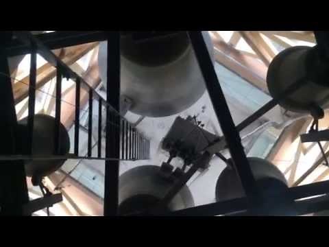 Brisbane City Hall Clock Tower Bells chiming, filmed from above