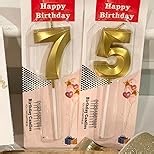 Trgowaul 75th Birthday Decorations Party Set for Women, Gold 75 Birthday Banner and Tablecloth, 75 & Fabulous Sash and Tiara, 1PC Happy 75th Birthday Cake Topper, Gold 75 Number Balloons
