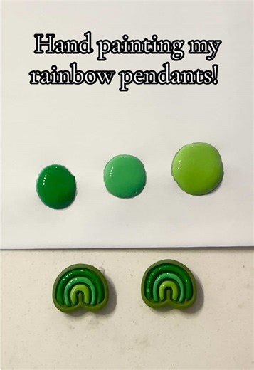 Tutorial on how I hand paint my rainbow pendants! 🍀 | Hand Painting