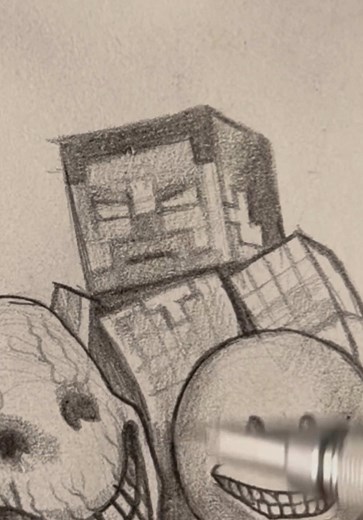 There he is💀 #herobrine #minecraft #minecrafthorror #horror #drawing | Herobrine