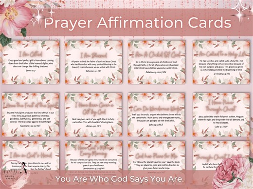 Bible Verse Affirmation Cards: Prayer Scripture Prompts (digital Download) - Etsy