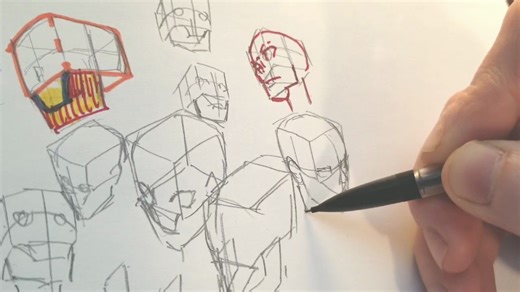 如何从任意角度绘制头部绘画过程 Kuzomari