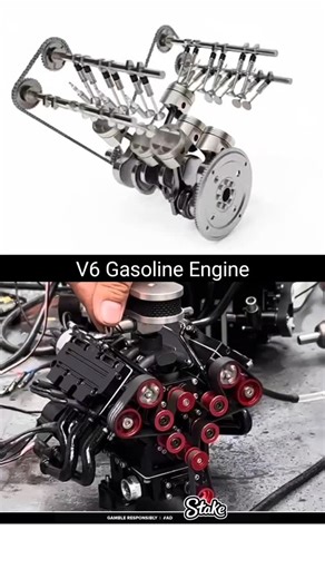 Mechanical Design on Instagram: "Witness the precision of a V6 gasoline engine in action! ⚙️ From 3D animations to real-life models, engineering at its finest.  #MechanicalDesign Hashtags: #V6Engine #Engineering #MechanicalAnimation #EnginePower #AutomotiveEngineering #3DAnimation #CADDesign #MechVision #Innovation #TechReels #AutoTech #DesignEngineering @mechanicaldesignb"