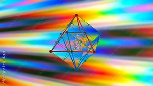 looped 3d animation. a glass merkaba guided by the meditation of an initiate flies through astral space Stock Video
