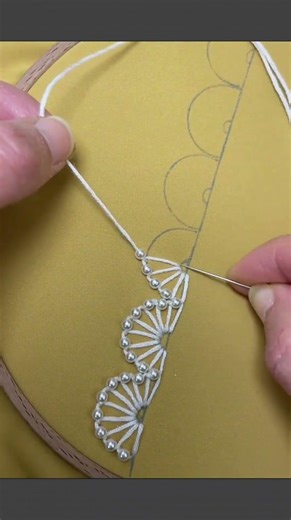 Embroidery craft skill in action with beautiful and detailed #needlework #embroidery #sewingskills