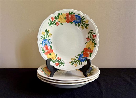 Set of 4 Vintage Edwin Knowles "wild Flower" Bowls, Multicolor Floral Bowls - Etsy