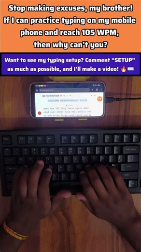 105 WPM 😱 100% Accuracy on Mobile Keyboard! | Typing Speed Test #Shorts #raushantypingmaster