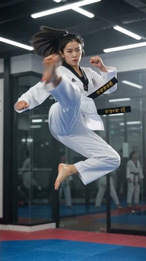 Flying Crescent Kick 🔥 Insane Taekwondo Jump Kick | Martial Arts #shorts #taekwondo #flyingkick