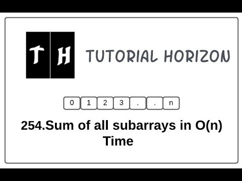 Sum of all sub arrays in O(n) Time | Hard