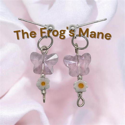 Spring Earrings Butterfly and Flower: USA Handmade Boho Jewelry - Etsy