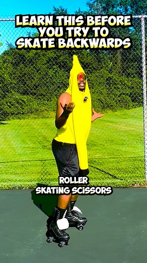 If you're having trouble skating backwards, TRY THIS! To figure out how to keep going when you're skating backwards, click the link in my bio @dunbeezytv to see the whole backwards workout. (These are actually called swivels, scissors are when you cross your legs) #bananaman #jamskating #rollerskatingtricks #rollerskating | Dunbeezytv