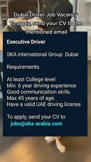 ‏#fyp Dubai Driver Job #uaejobs #driver #dubaijobs #dubai