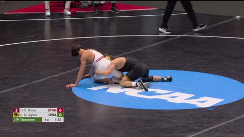 133 lb 5th place, Drake Ayala, Iowa vs Tyler Knox, Stanford