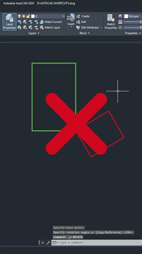 Rotate by Reference = Perfect Match #autocad #cadtips
