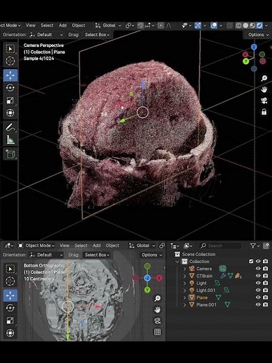 Your brain CT as anatomy reference in blender?