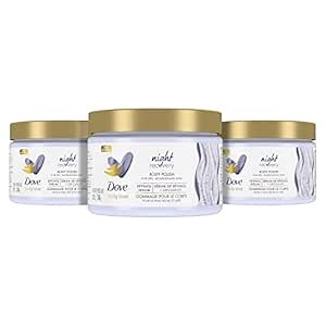 Dove Body Love Body Polish Night Recovery 3 Count for Dry, Worn-Down Skin, Body Scrub with Retinol and Botanical Oils for Silky, Smooth Skin 12 oz