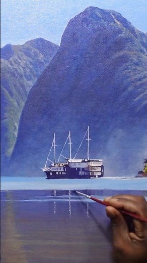 Painting a Beautiful Ship #timelapse #beginners