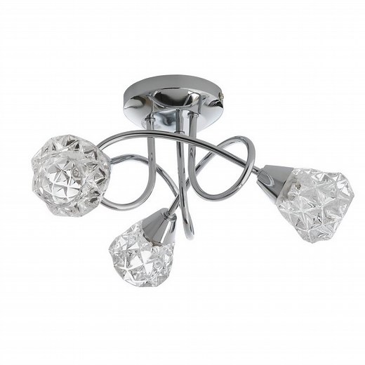Buy Argos Home Dico 3 Light Ceiling Light - Chrome & Glass | Ceiling lights | Argos
