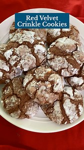 These red velvet crinkle cookies have a rich, chocolaty flavor and a festive red hue, making them fantastic for the holidays! Full recipe here: bit.ly/3VCCZ90 | Taste of Home