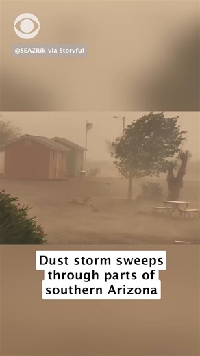 An eerie haze descended on parts of southern Arizona on Sunday, July 13, as a dust storm passed through. This footage, filmed by X user @SEAZRik, shows the haboob whipping through Double Adobe. The National Weather Service issued a dust storm warning for the region, urging motorists to be vigilant due to decreased visibility. | CBS News