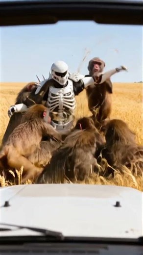 Alien vs Wild Baboons in Golden Wheat Field? 🐒👽