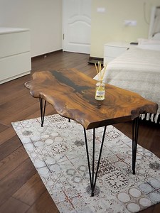 Live Edge Walnut Coffee Table, Rustic Natural Unique Epoxy Modern Wood Slab Table, Cute Modern Table Metal Legs, Christmas Gift - Etsy Australia