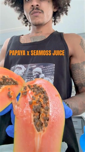 Papaya x Seamoss Juice #health #papaya #seamoss #juicerecipe e