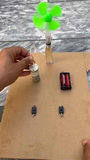 DIY Mini Electric Fan Using Syringe 😱⚡ Simple Science Project That Actually Works!