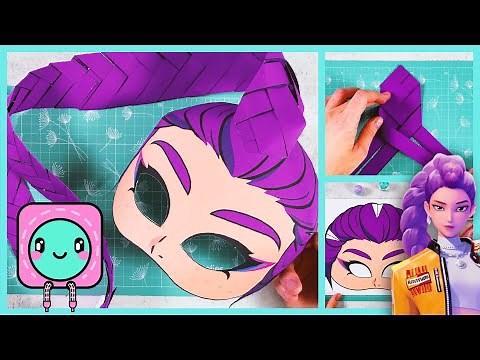 How to Make Rumi Mask from K-Pop Demon Hunters | Easy Paper DIY + Long Braid Tutorial Halloween Mask