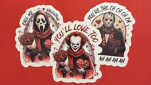 Spooky Sweet Valentine’s Horror Stickers – Freddy, Chucky, Jason, Pennywise & Ghostface - Etsy
