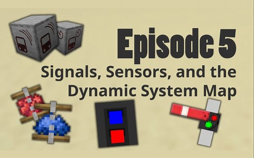 Minecraft Transit Railway模组教程第5集：信号、传感器和动态线路图