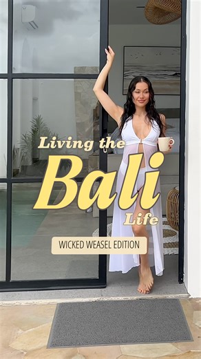 Wicked Weasel on Instagram: "We didn’t just come to Bali... we brought the HEAT. 🔥 Packed only the #WickedWeasel essentials: bikinis, sheer kaftans, and main character energy (obviously 😉). Mornings now start with coffee, a swim, and a golden tan. Oh babe, there’s no better way to live than this. 🤍"
