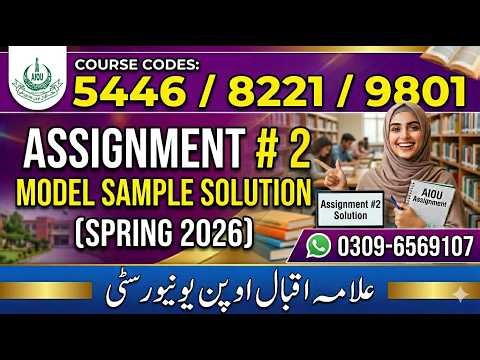 AIOU 5446 / 8221 / 9801 assignment 2 Spring 2026 Model Solution @picksPk