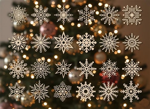 24 Snowflake SVG Bundle | Laser Cut Christmas Ornaments (digital Download) - Etsy
