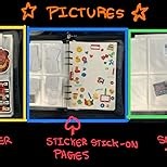 NOCAFI Sticker Storage Organizer Binder A5 Sticker Collecting Book Zipper Album for Adult with Blank Reusable Release Paper and Pocket Pages (Green)