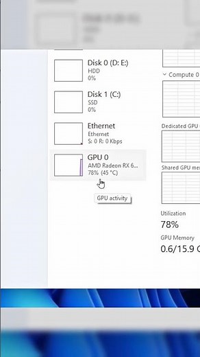 How To See GPU Temperature... #windows #shortcut