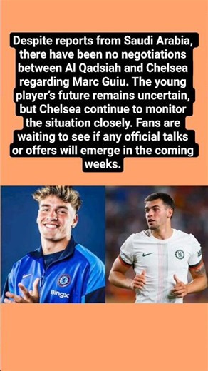 No Talks Yet! ⚽ Marc Guiu & Al Qadsiah | Shorts #Chelsea #Football #Transfers #Soccer