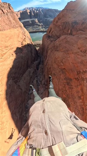 Andy Lewis on Instagram: "Opened up a new canyon flight in our little Shel Silverstein–themed corner of the desert. This one’s called Don’t Bump the Glump! 38m start, but I ledged out on the recovery arch, shuffled my feet and did a Texas two-step into the flight—nothing dramatic, just that quiet moment where you smile, say “welp,” and go. Tight flight, steep terrain, and plenty of room for a laugh on the way down. Don’t Bump the Glump! was Shel Silverstein’s wonderfully weird book about navigat