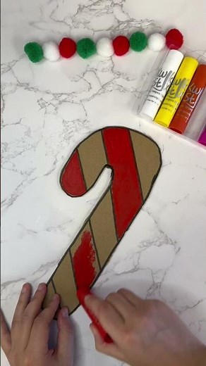Easy Christmas Candy Cane Craft for Kids with Kwik Stix Paint Sticks | Holiday Art
