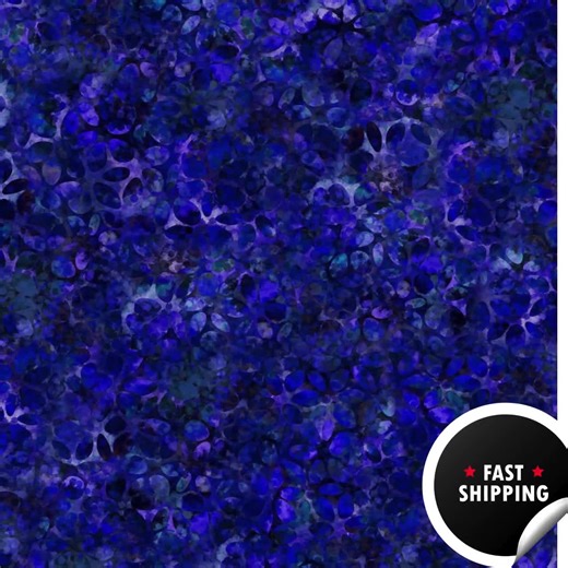 Royal Blue Cotton Quilting Fabric by the Half Yard Digital Print Watercolor Floral Home Decor Sewing Combed Cotton Blue Tonal Fabric Kal 23 - Etsy