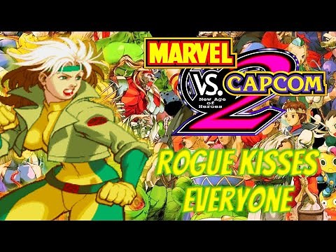 Marvel vs Capcom 2 Rogue kisses everyone