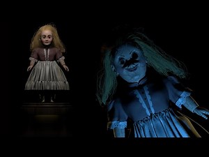 Creepy Doll Halloween Projection - Two Hour Doll Music Box Jump Scare Background Loop