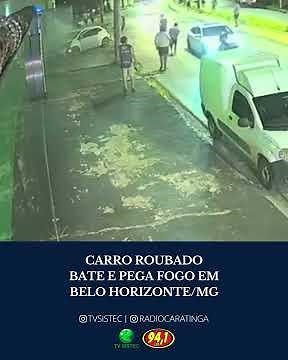 CARRO ROUBADO BATE E PEGA FOGO EM BELO HORIZONTE/MG