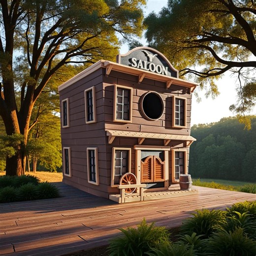 Western Birdhouse – Rustic Saloon Style | 3D Printed Cowboy Garden Feeder With Mount - Etsy