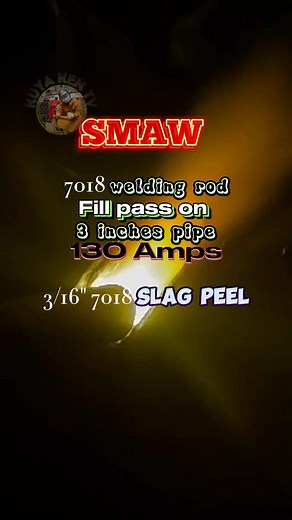 24K views · 802 reactions | 7018 welding rod Fill pass on 3 inches pipe 130 Amps 3/16" 7018 slag peel , stick welding, (smaw) #kuyakentv #weldernation #welding #Welder #welds #welderlife #SMAW #SMAWNC1 #SMAWNCII #stickwelding #stickweld #pipewelder #reelsfb #reels #reelfb | KuyaKen TV | Facebook