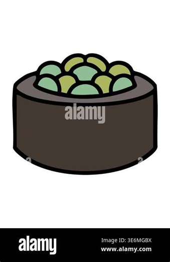 bobbing motion animation of drawing of traditional japanese sushi seaweed wrapped Stock Video Footage - Alamy